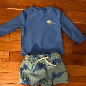 Carter's Blue Dinosaur Rashguard Set